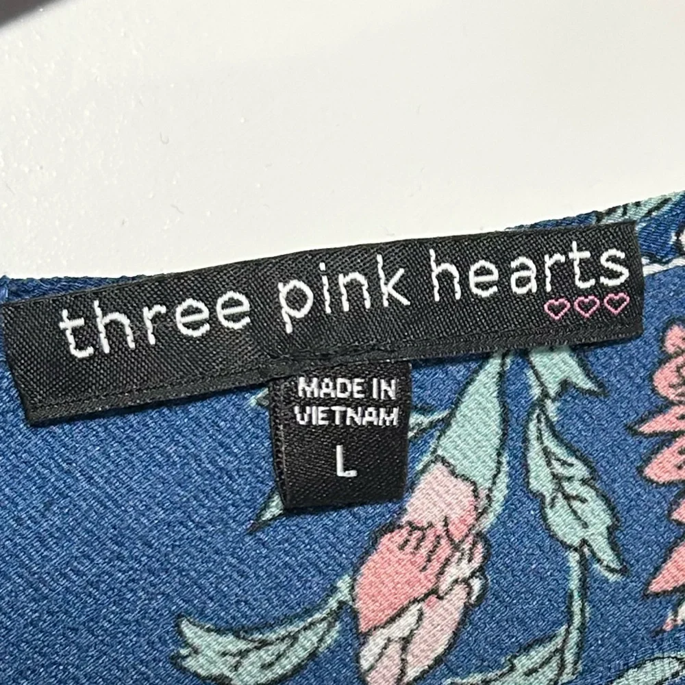 Three Hearts Blue Floral‎ Romper